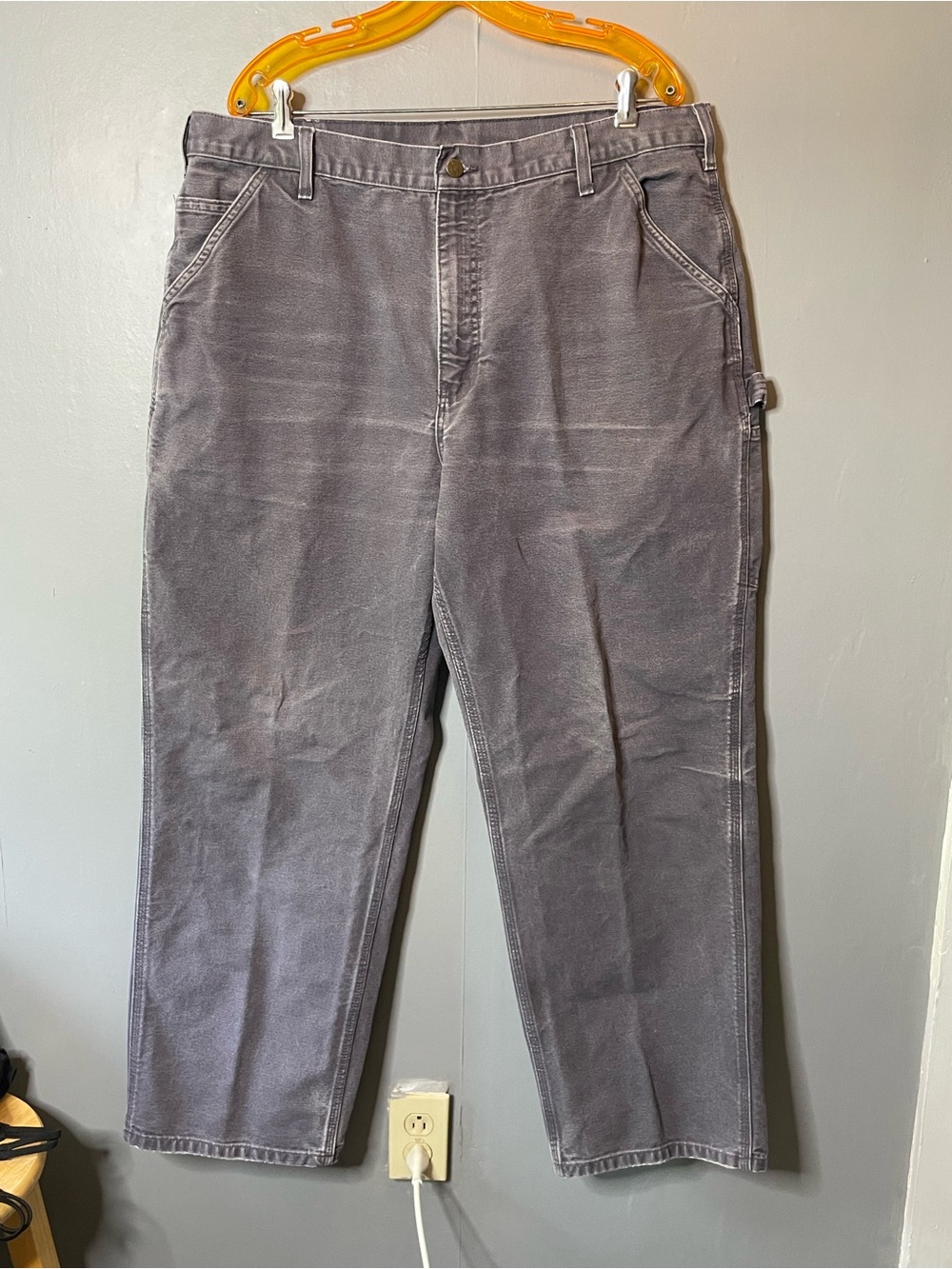 Carhartt Dungaree Fit Work Pants 40x32 Faded Dark Gray